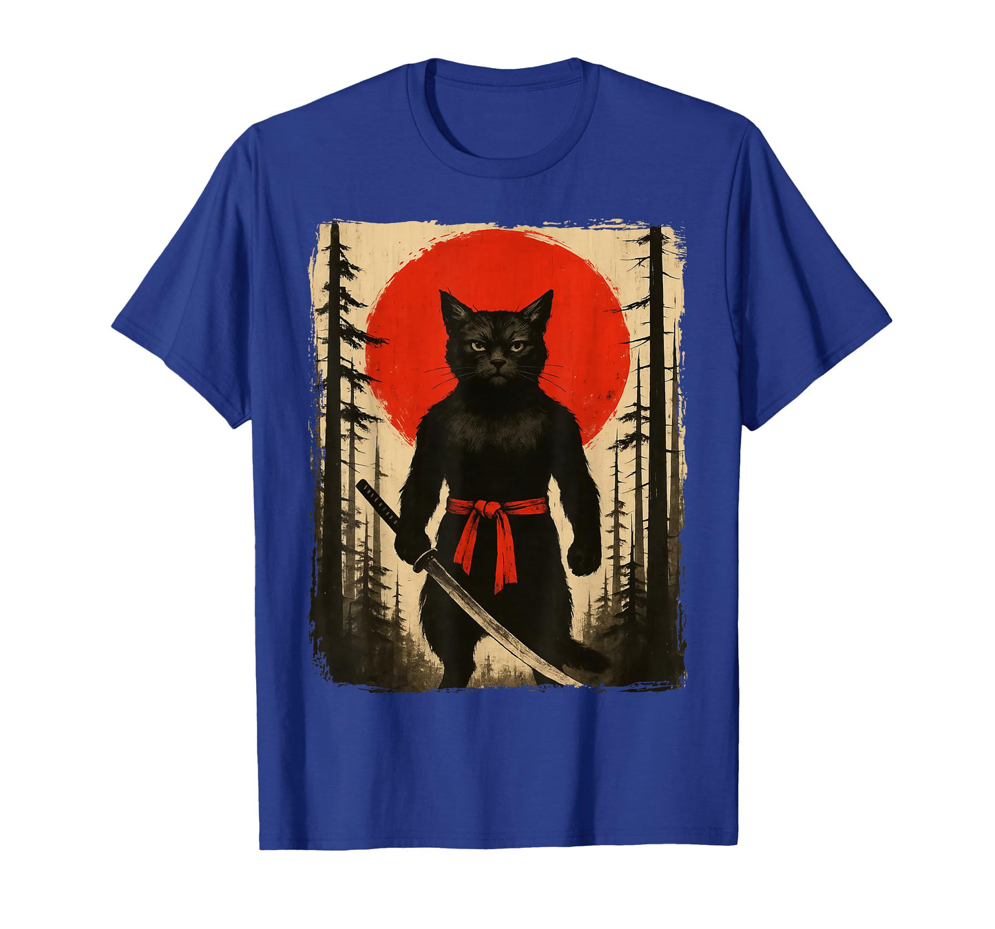 Cat Samurai Japanese Sword Anime Cat T-Shirt