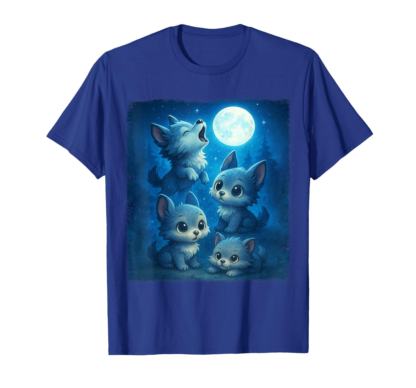Cute Werewolf Puppy Fantasy Design Howling at Full Moon T-Shirt