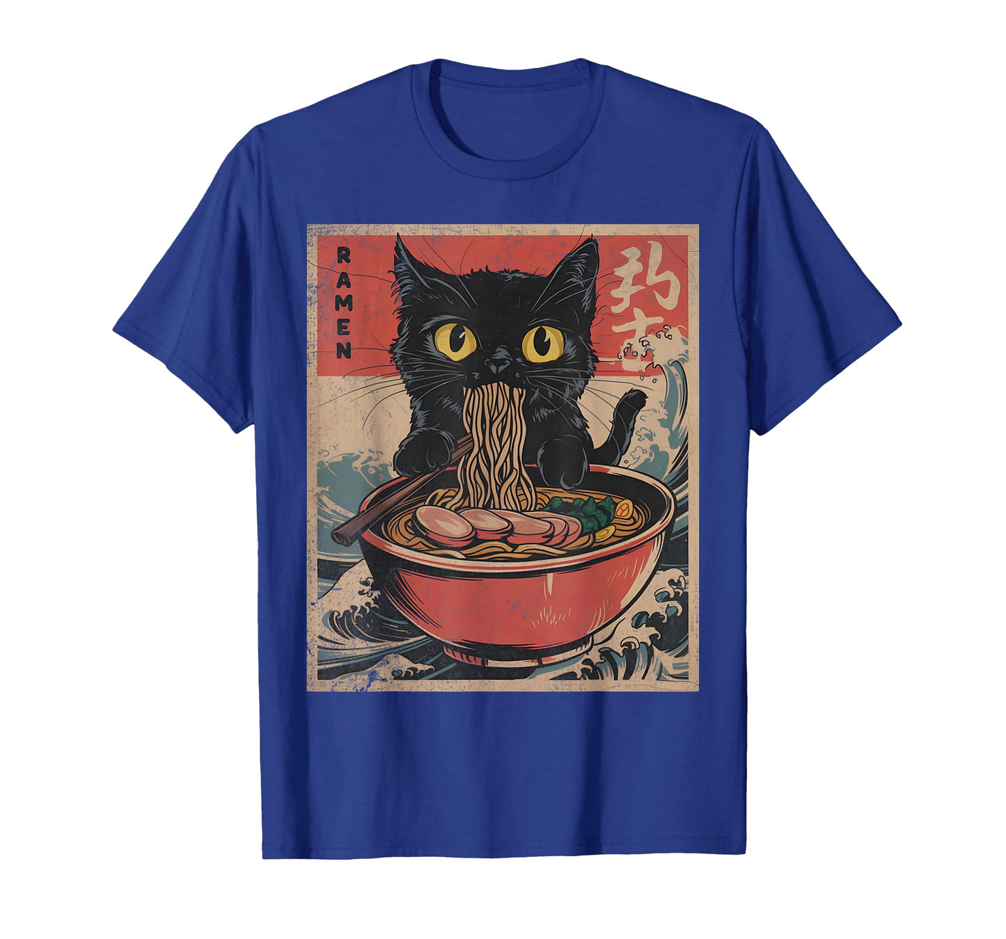 Cat Ramen Japanese Funny Graphic Tees Kawaii Cat Anime Gifts T-Shirt