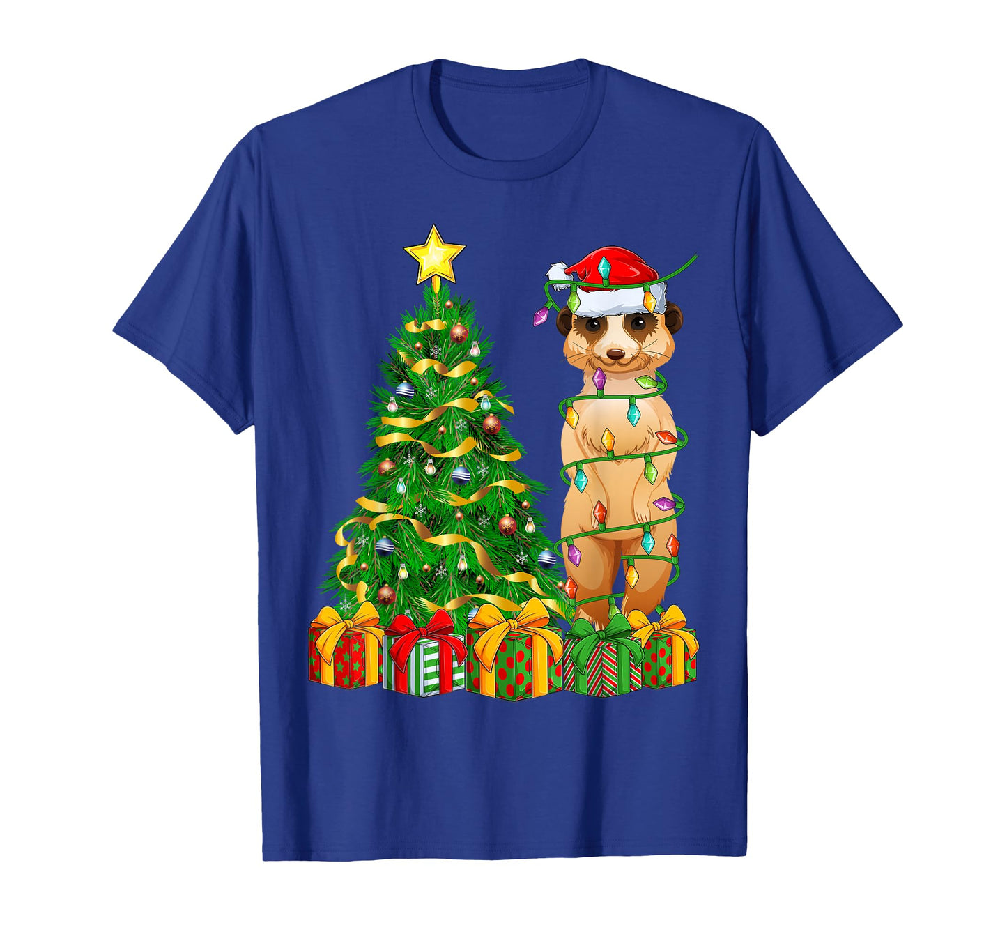 Meerkat Xmas Tree Lighting Santa Meerkat Christmas T-Shirt
