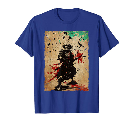 Japanese Vintage Samurai Fighter Retro Art Design T-Shirt