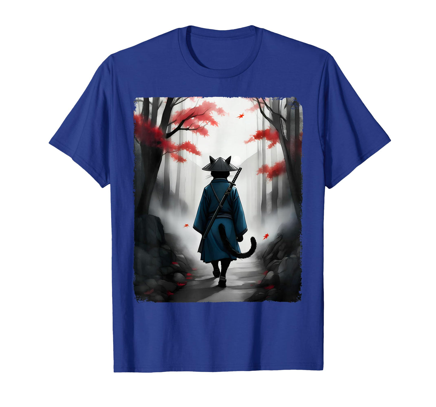 Samurai Cat Warrior Vintage Ukiyo-e Art Japanese Graphic T-Shirt