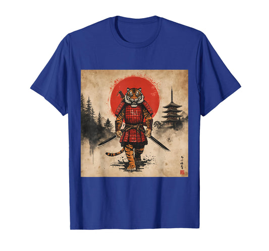 Samurai Tiger Warrior Dark Japanese Mythology Katana Sun T-Shirt
