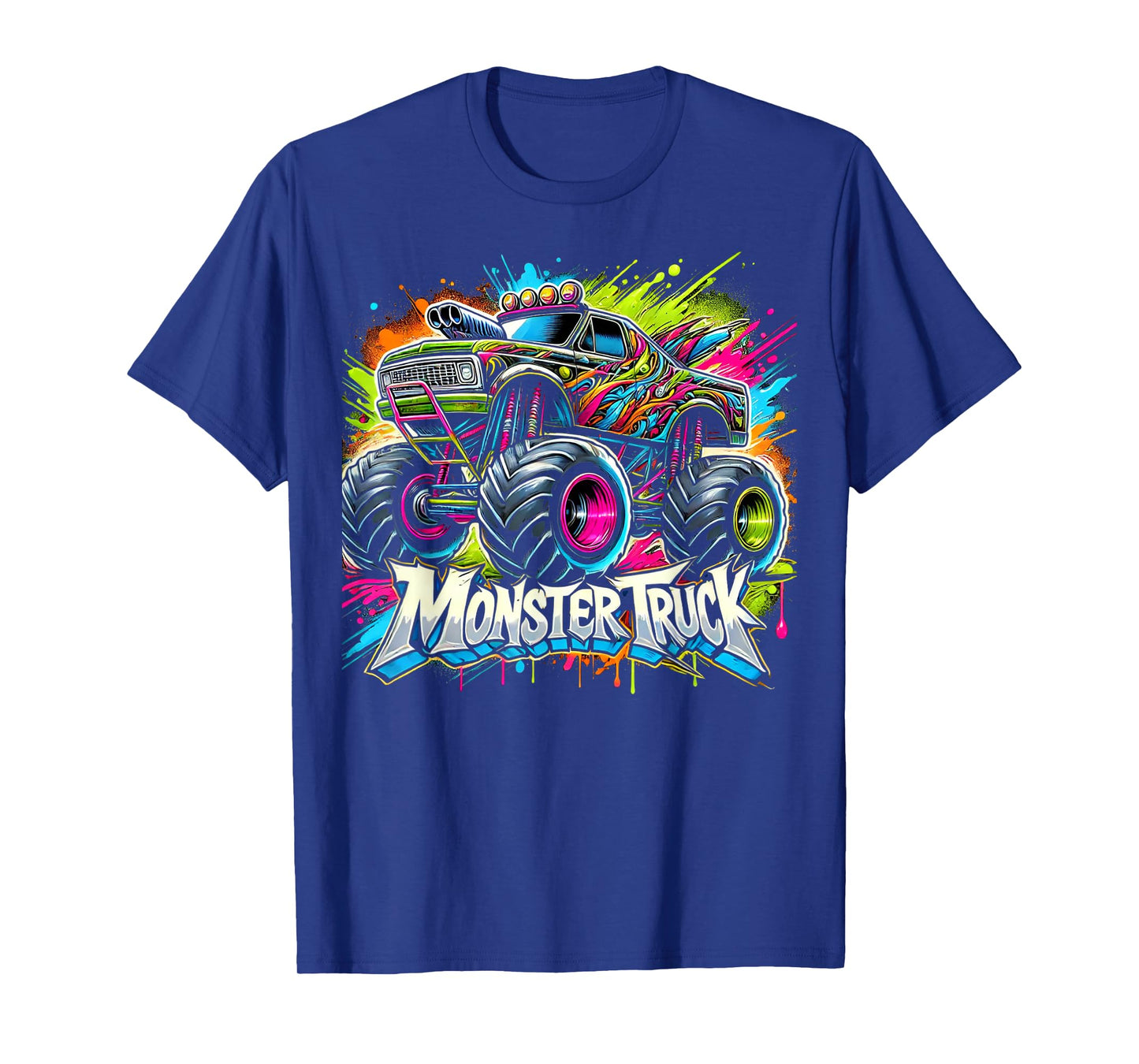 Monster Truck Retro Colorful Graffiti Toddlers Youth Adults T-Shirt