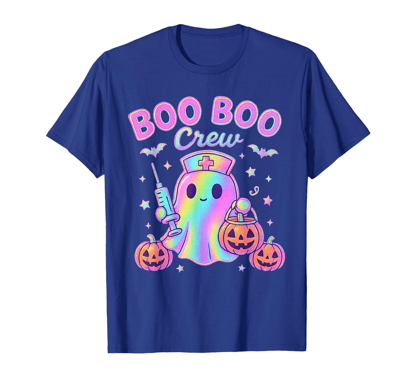 Boo Boo Crew Nurse Ghost Kawaii Halloween Spooky Pumpkin T-Shirt