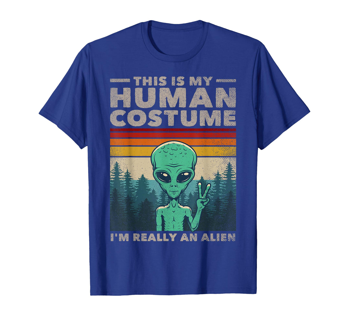 This Is My Human Costume I'm Really An Alien Retro 70s 80s T-Shirt