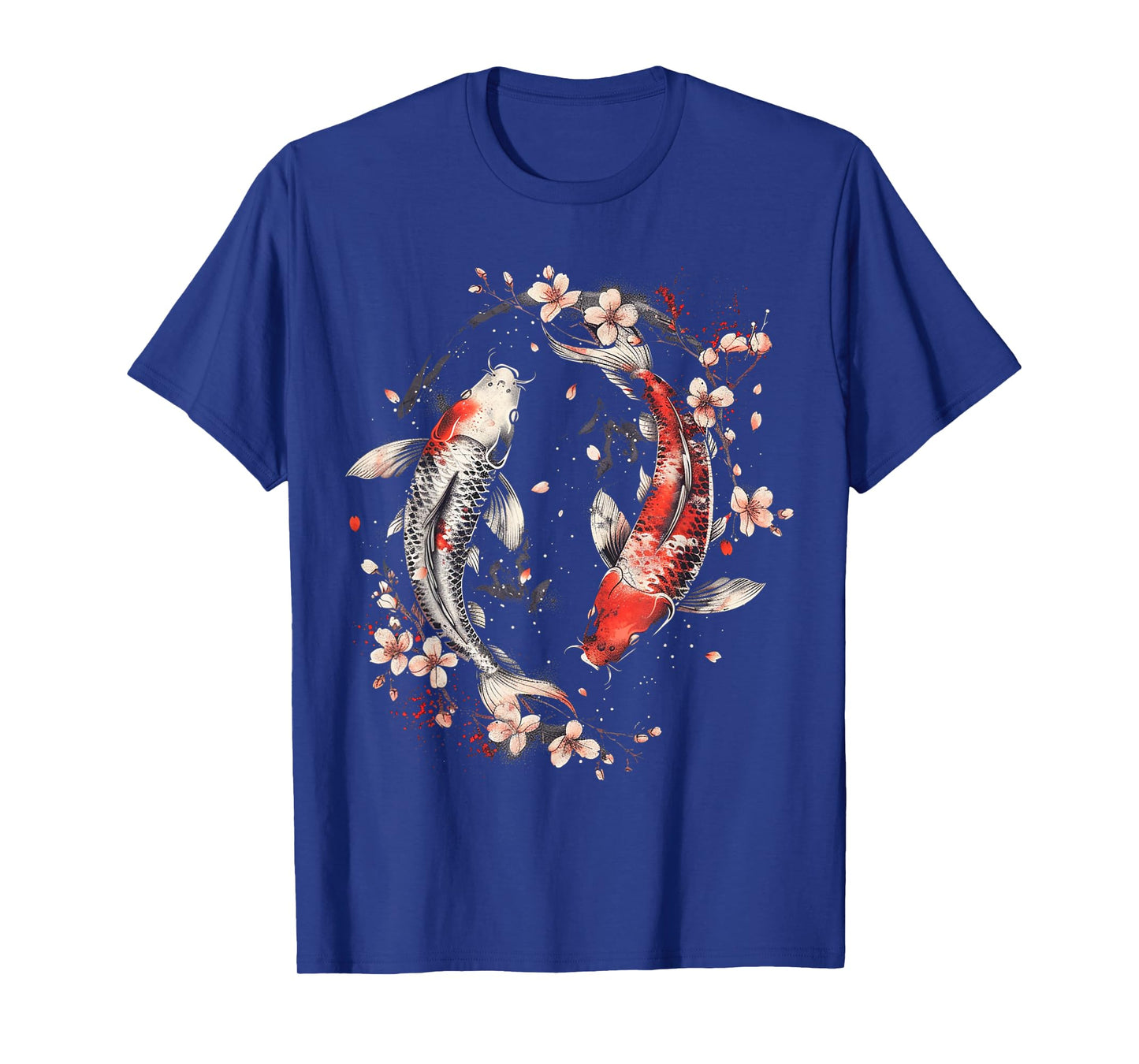 Cherry Blossom Koi Carp Fish Japanese Sakura Graphic Art T-Shirt