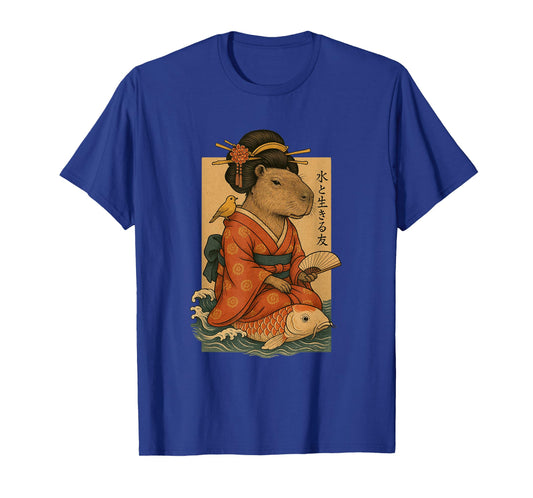 Capybara In Surfing Geisha Outfit T-Shirt