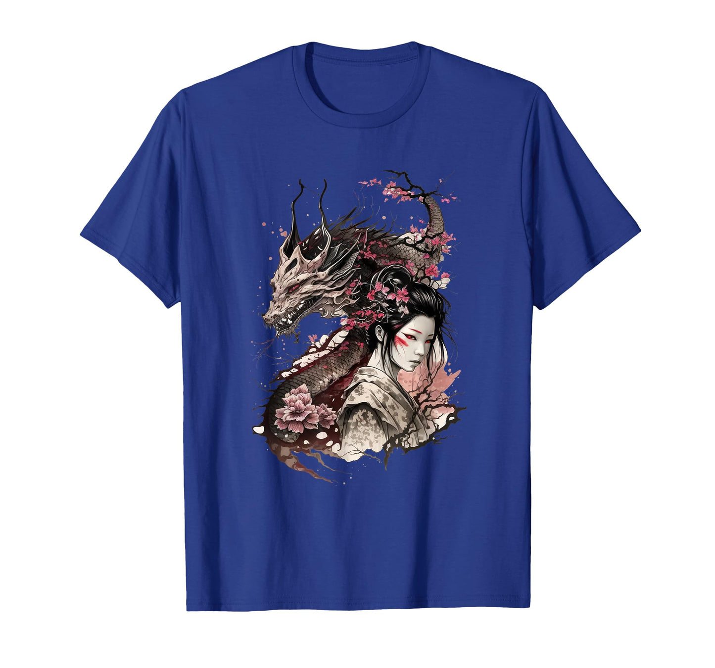 198 Sakura Japan Geisha Japanese Dragon Cherry Blossom T-Shirt