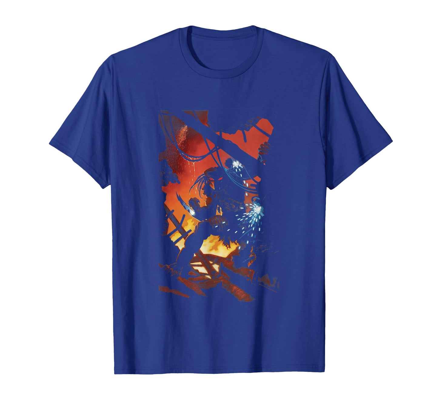 Aliens Iconic Predator Action Silhouette Big Chest Poster T-Shirt