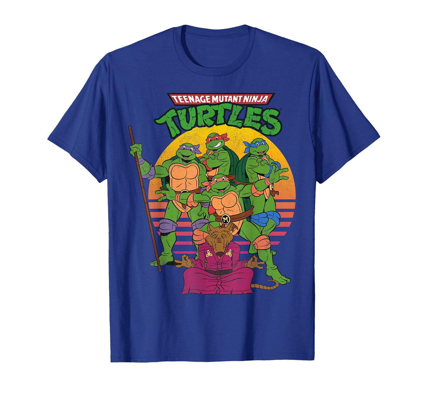 Teenage Mutant Ninja Turtles Retro Sun Group Tee-Shirt T-Shirt