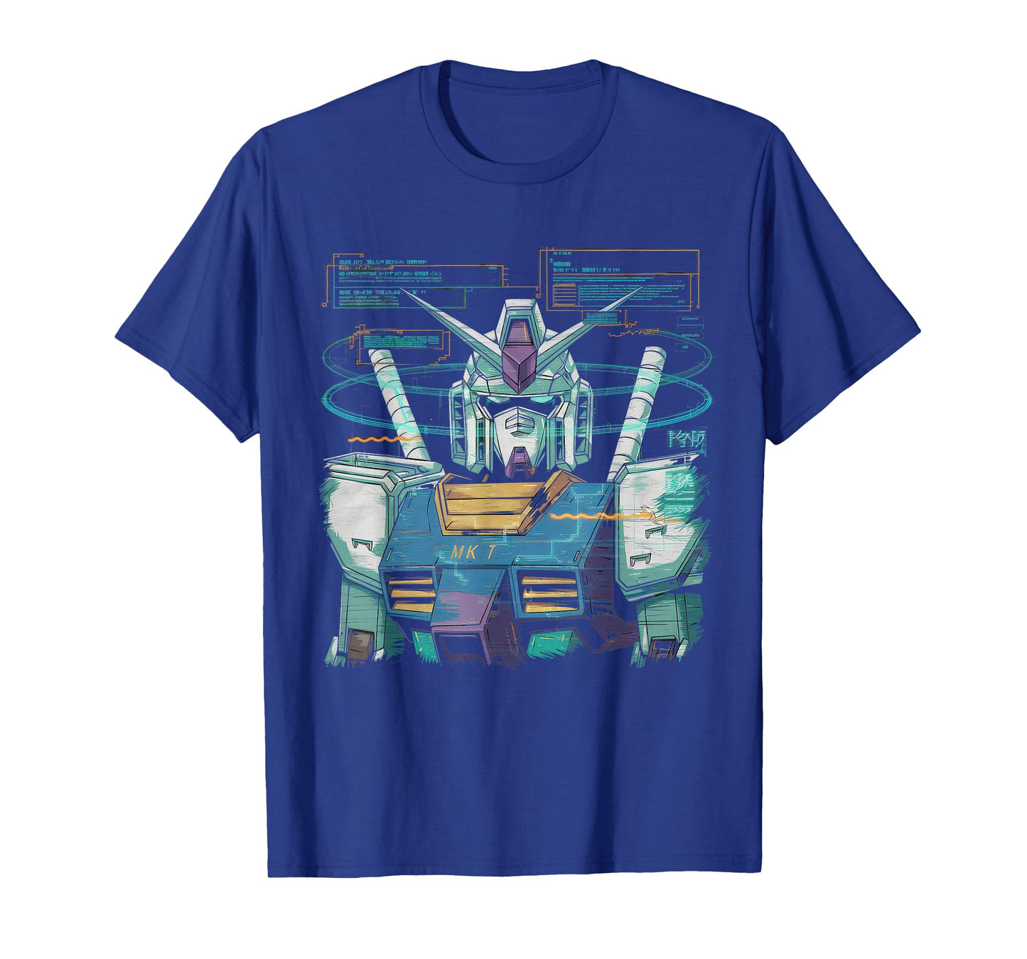 Mecha Tshirt Japanese Mecha Robot Head Anime Art Ukiyo-E T-Shirt