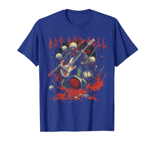 Rock and Blood Zombie Rock Band Rock n Roll Guitar T-Shirt