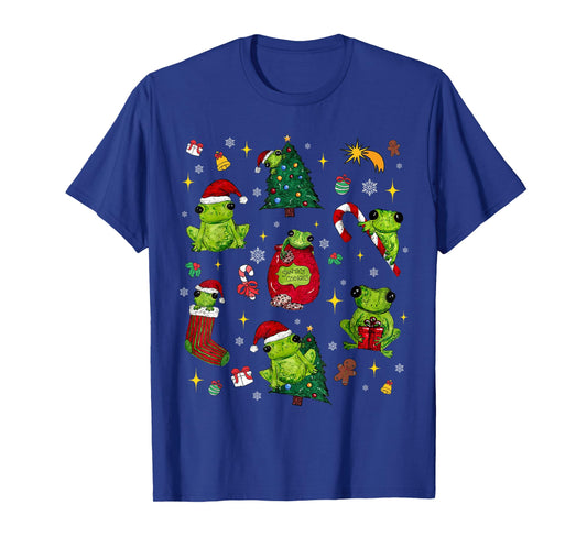 Frog Christmas Jolly Xmas Tree Lights Candy Cane Funny T-Shirt