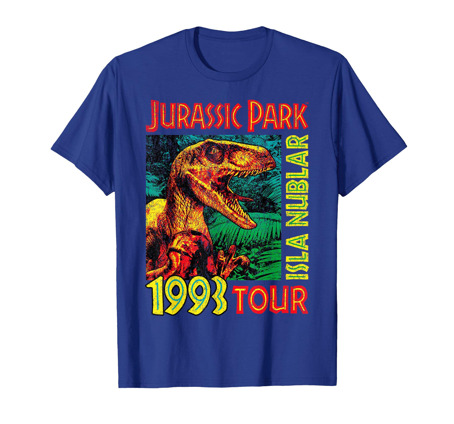 Jurassic Park Isla Nublar 1993 Tour Poster T-Shirt Small