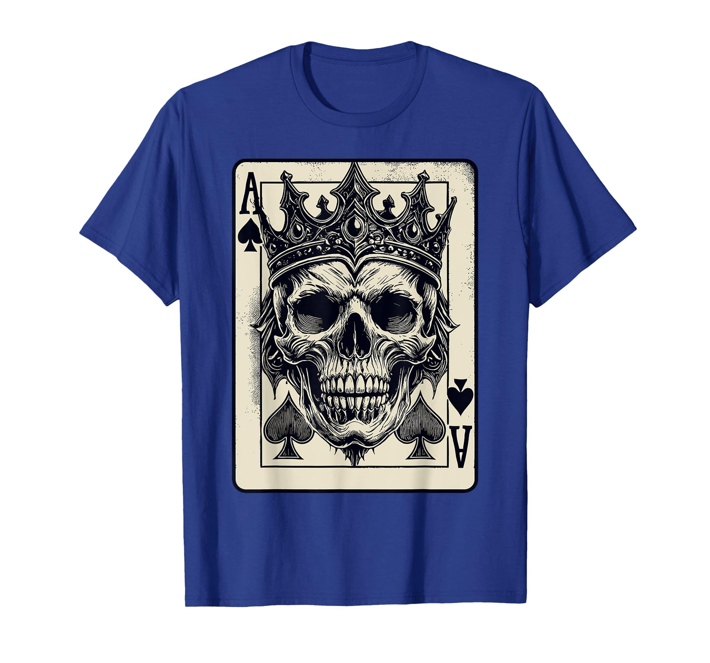 Goth Punk skull Ace Of Spades Card Gambler Skeleton T-Shirt