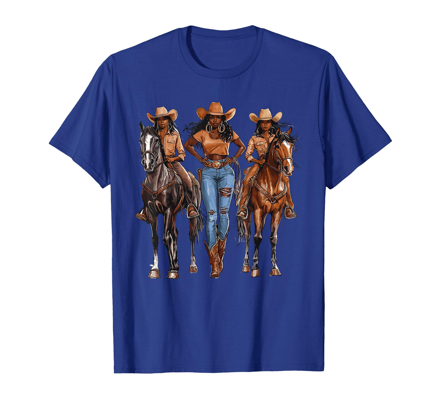 Black African American Cowgirl Western Country Texas Rodeo T-Shirt