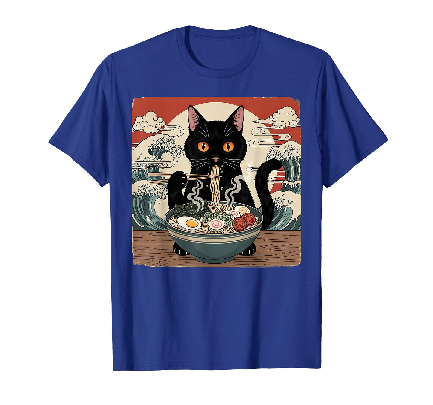 Kawaii Ramen Cat Anime Japanese Noodles Food Wave Art Lover T-Shirt