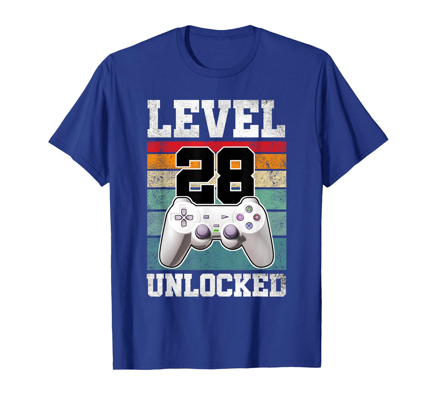 28 Year Old Gaming Level 28 Unlocked Gamers 28th Birthday T-Shirt