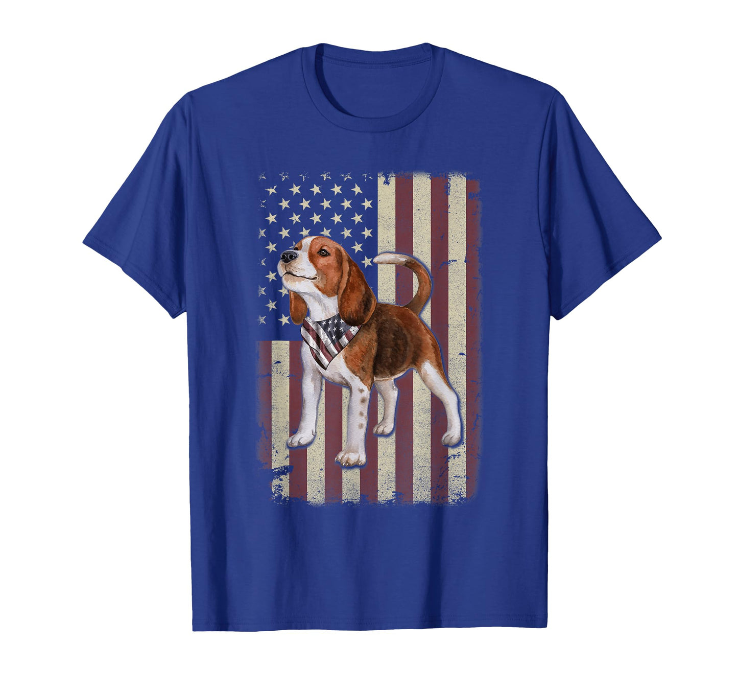Beagle American Flag Bandana Patriotic 4th of July Tshirt T-Shirt
