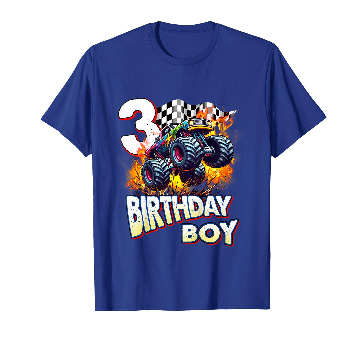 Kids Birthday Monster Truck 3 Year Old Boys 3rd Party Born 2022 T-Shirt
