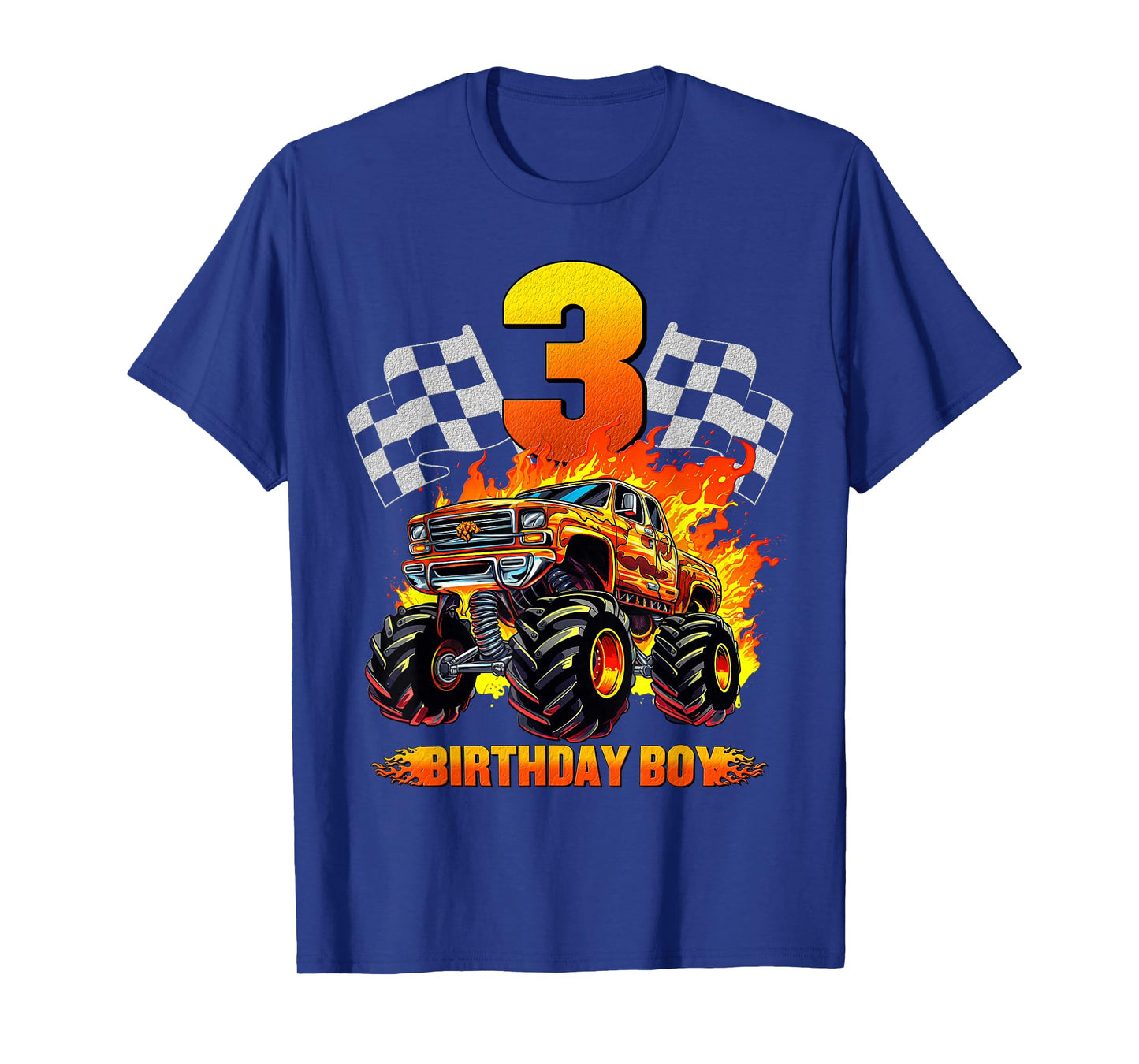 3 Year Old Birthday Monster Truck 3rd Birthday Boy Kids T-Shirt