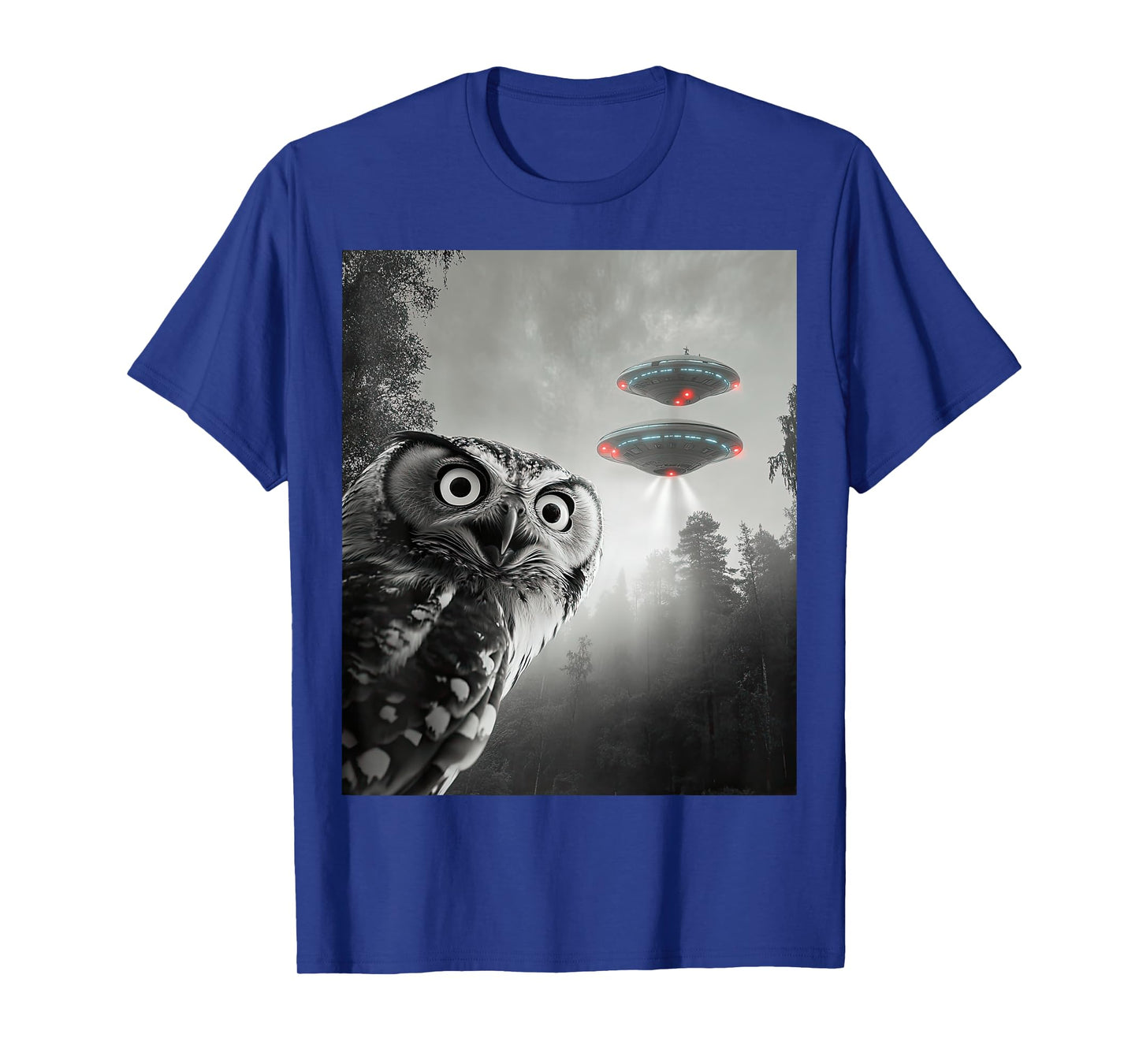 Owl Selfie With Alien UFO Men Women Boys Girls Kids T-Shirt