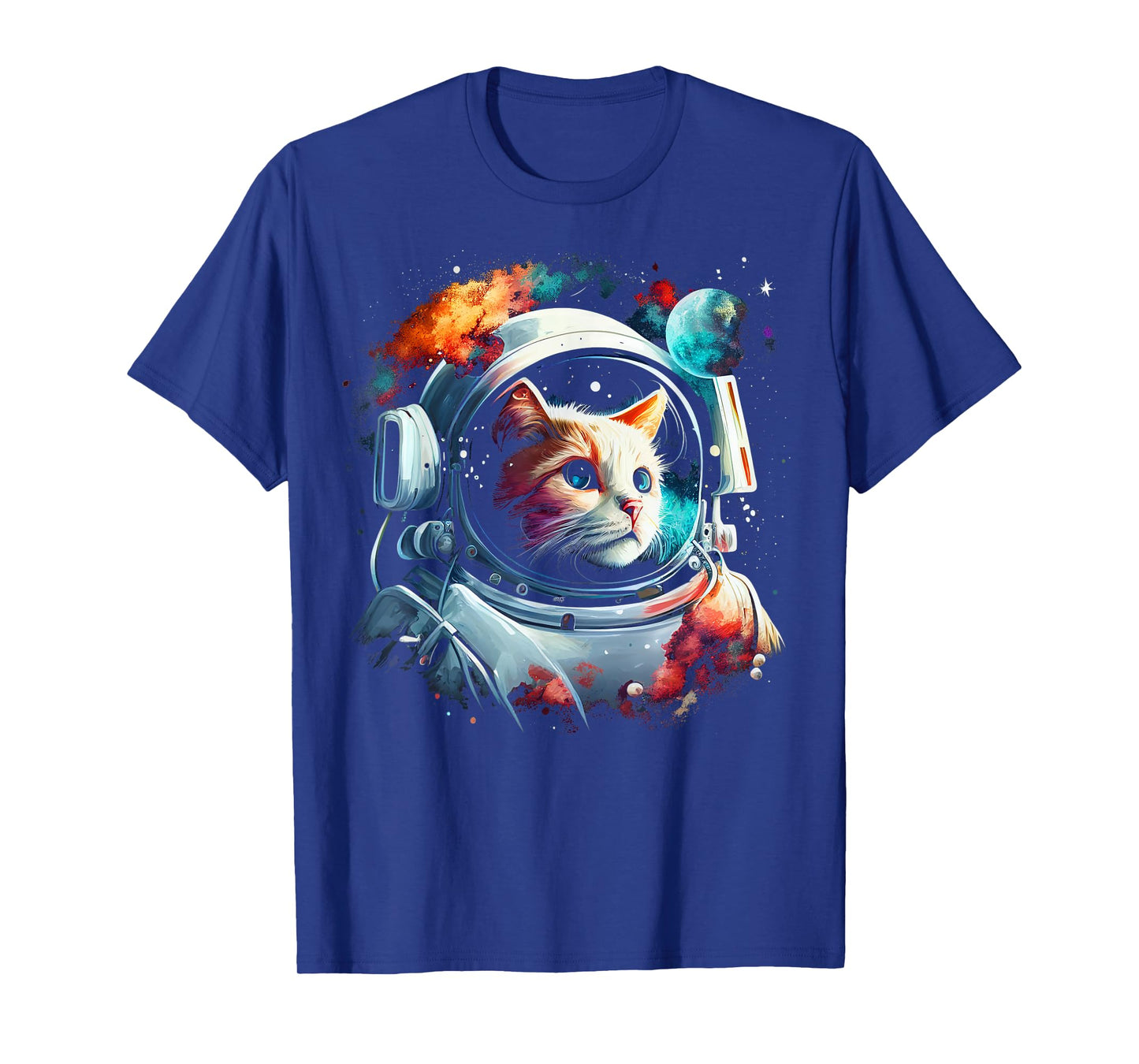 Astronaut Cat or Funny Space Cat on Galaxy Cat Lover T-Shirt for Men Women Kids