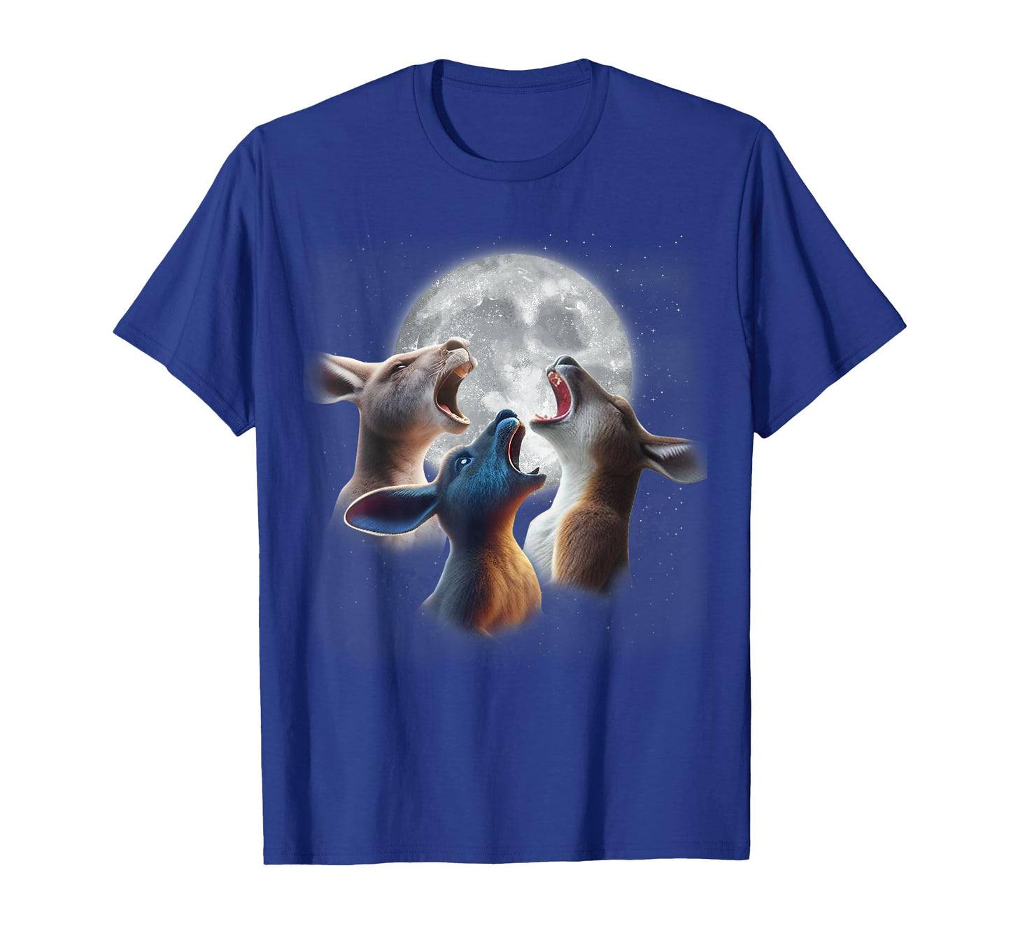 3 Kangaroos Howling At The Moon Funny Australian Kangaroo T-Shirt