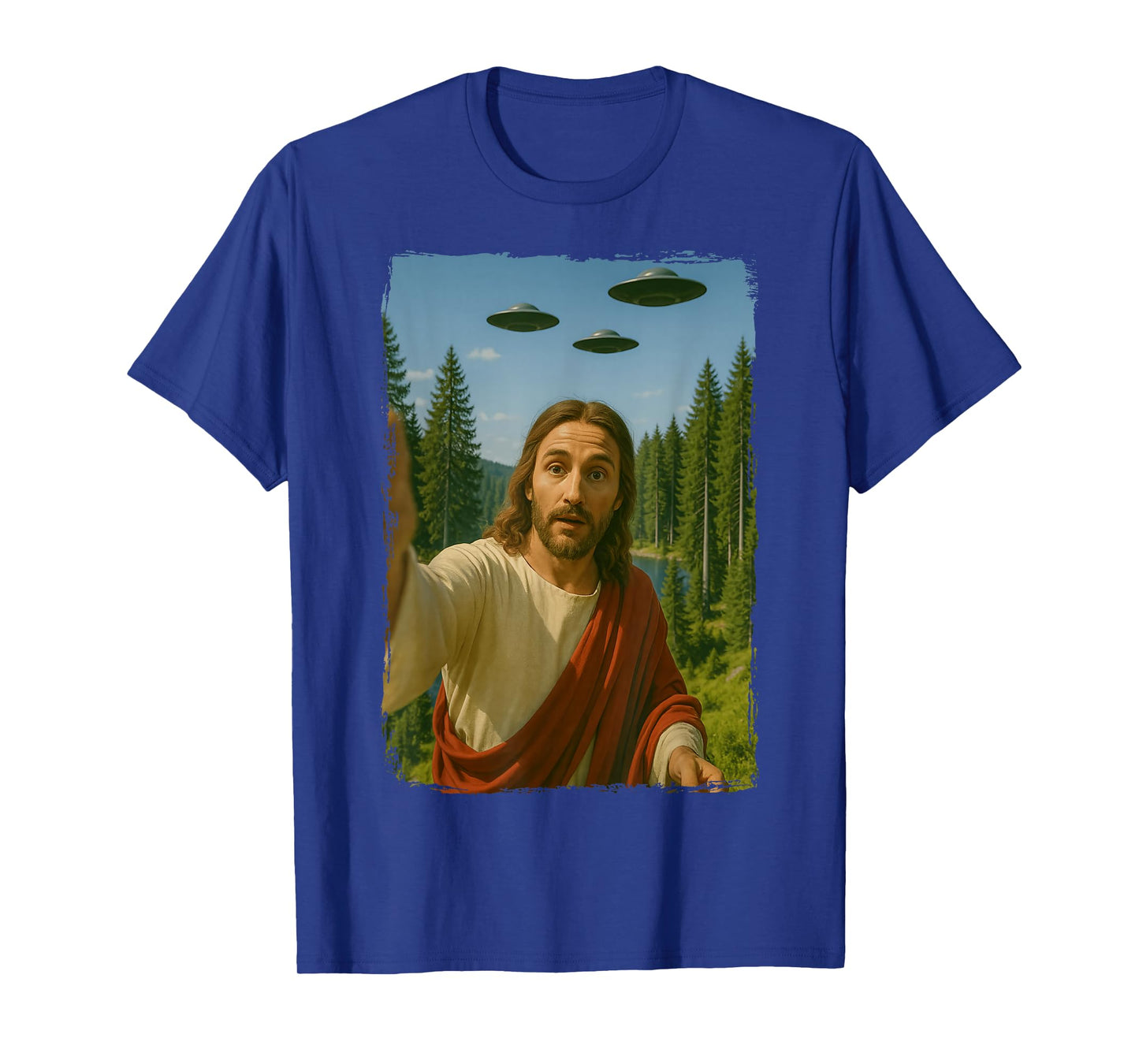 Jesus UFO Selfie Alien T-Shirt