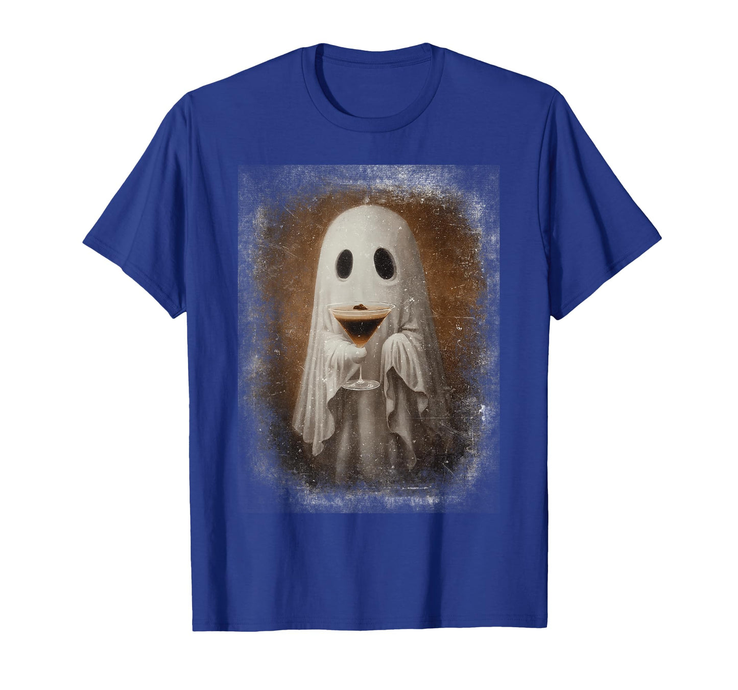 Ghost Drinking Espresso Martini Halloween Spooky Autumn Fall T-Shirt