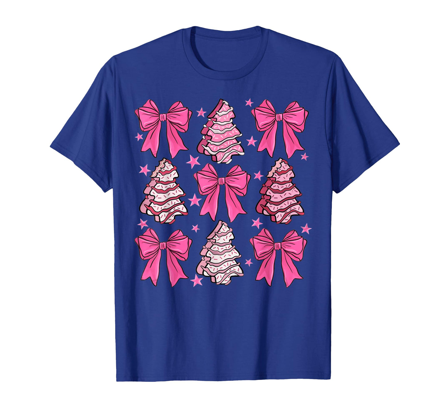 Coquette Bow Tree Cake Candy Cane Merry Christmas Women Girl T-Shirt