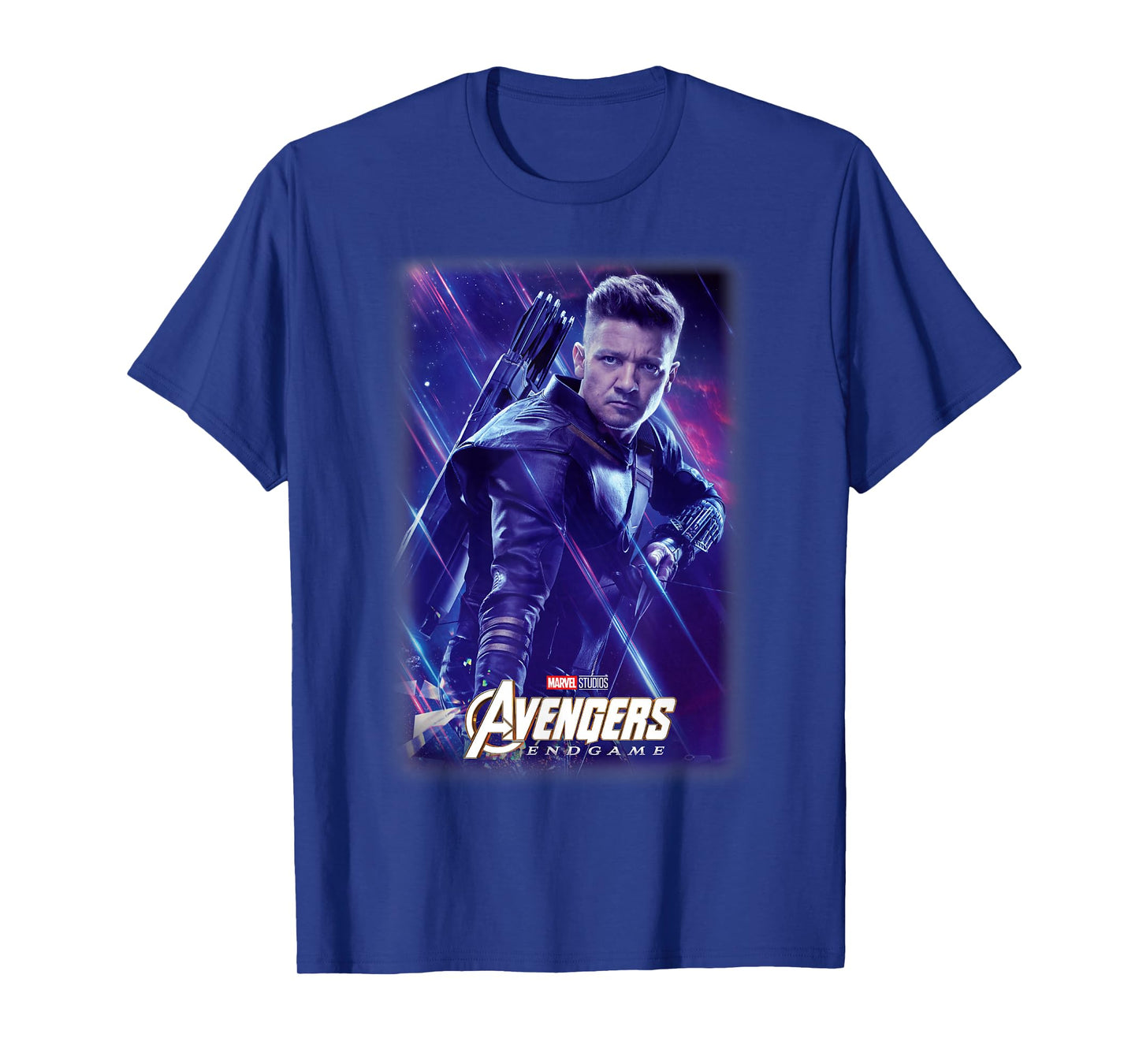 Marvel Avengers Endgame Hawkeye Galactic Poster T-Shirt Small