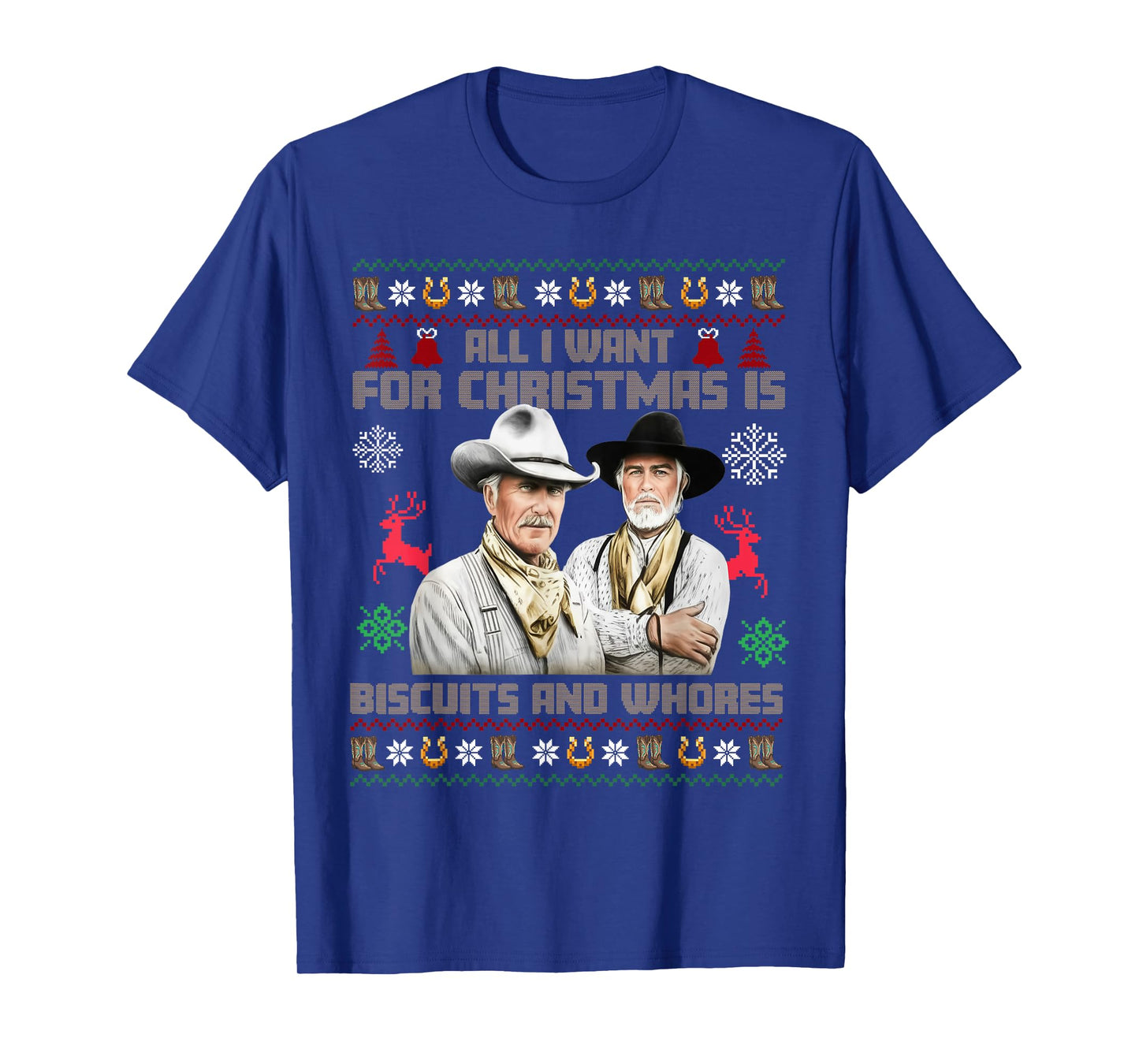 All I Want for Christmas is Biscuits Funny Ugly Christmas T-Shirt