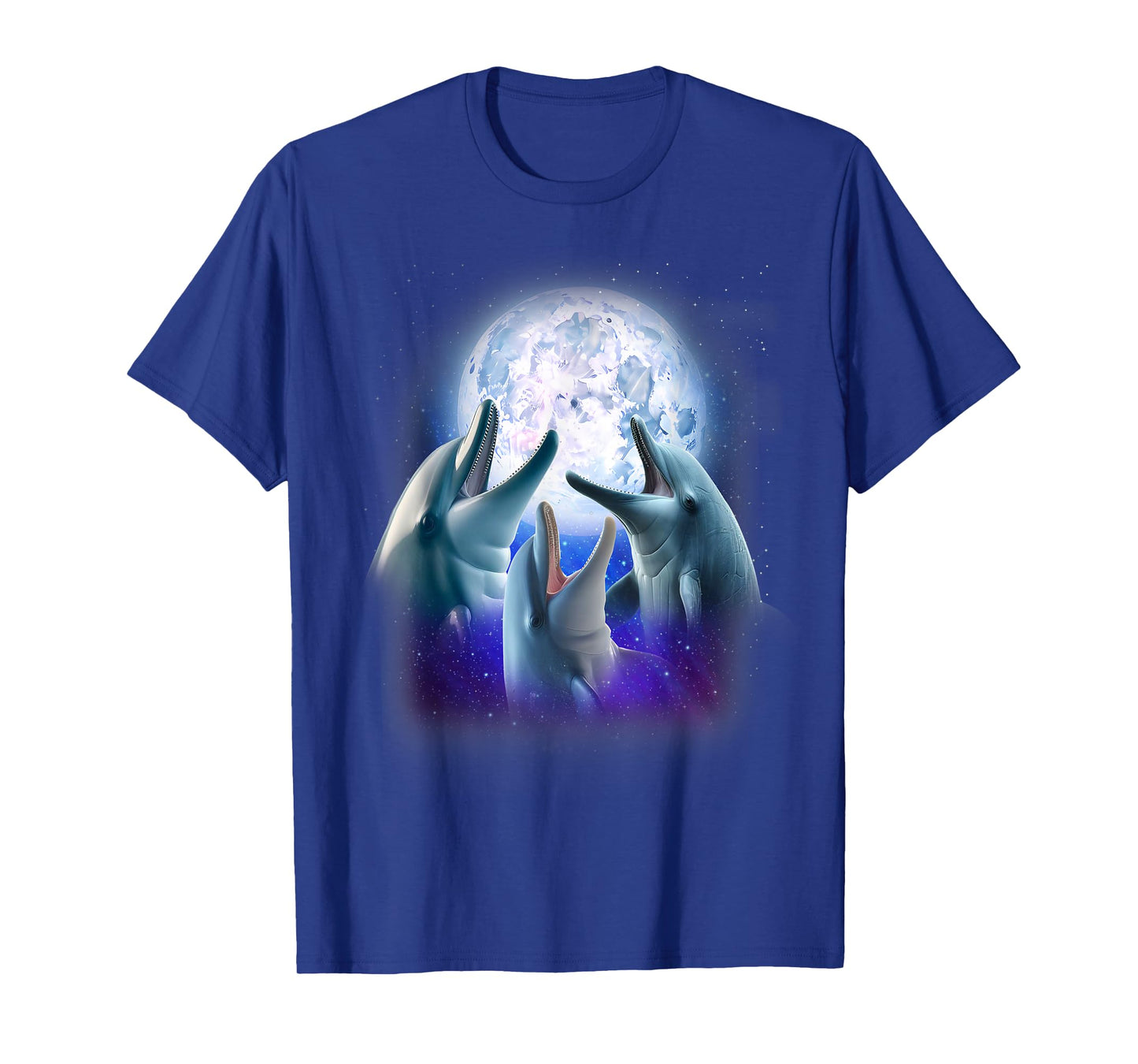 3 Dolphins Howling At The Moon Funny Dolphin Lover Aquarist T-Shirt