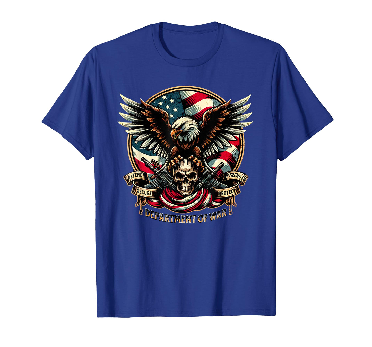 Department of War USA American Flag and Eagle Defend Protect T-Shirt