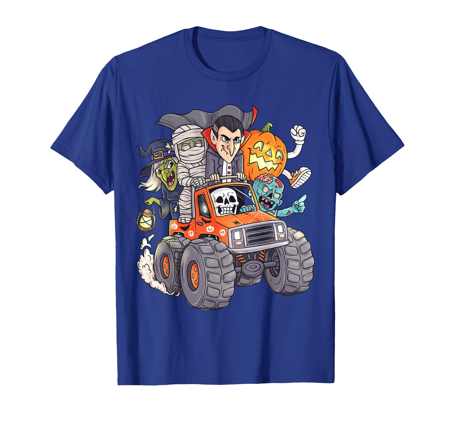 Halloween Skeleton Zombie Monster Truck Vampire Boys Kids T-Shirt