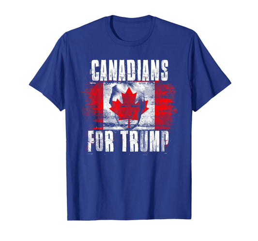Canadians For Trump - American and Canada Patriotic T-Shirt for Women Girls Kids Men