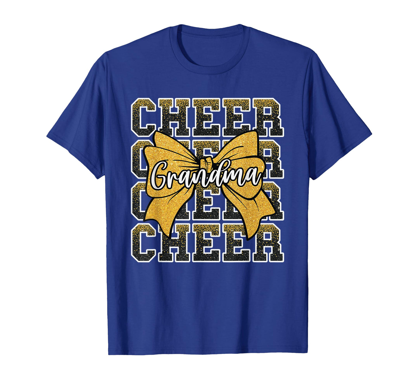 Cheer Grandma Bow Sport Cheerleader Cheerleading Yellow T-Shirt