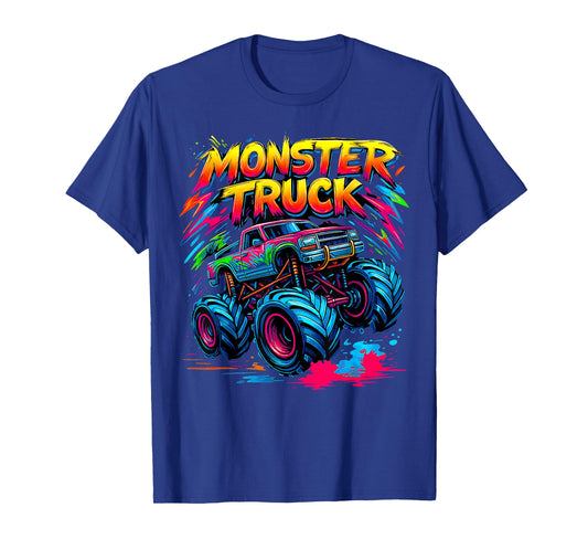 Monster Truck Retro Colorful Graffiti s Youth Adults T-Shirt