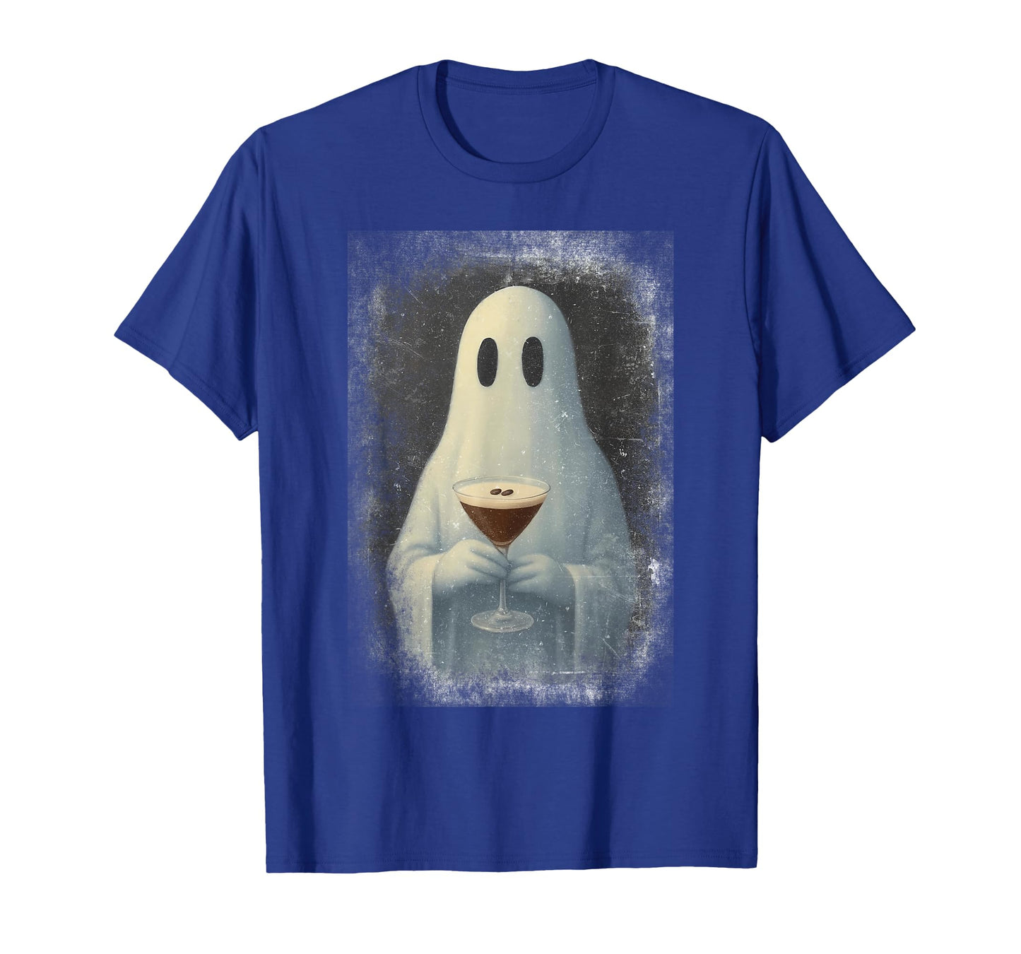 Ghost Drinking Espresso Martini Halloween Spooky Autumn Fall T-Shirt
