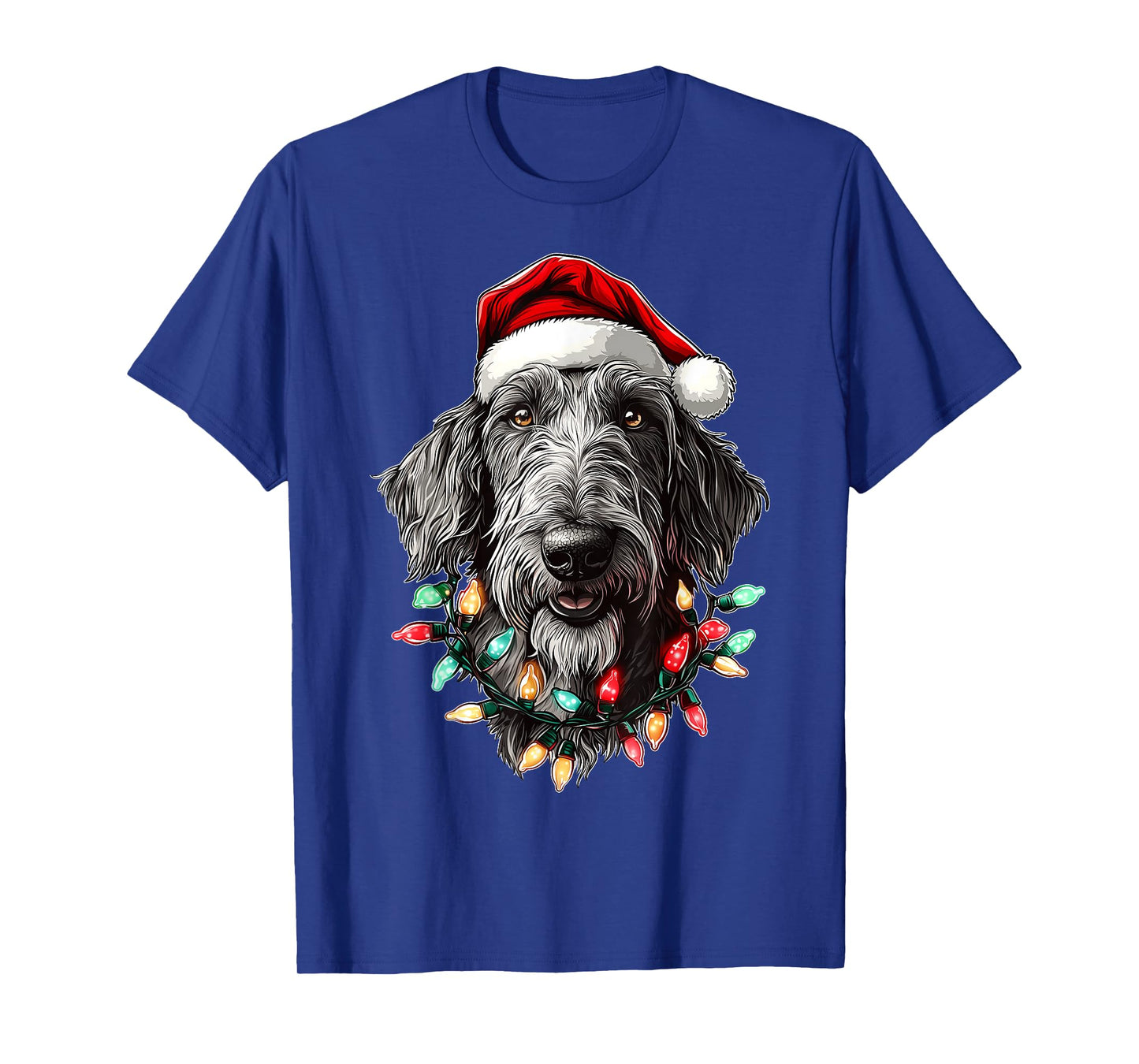 Irish Wolfhound Dog Christmas Hat Xmas T-Shirt for Men Women Kids