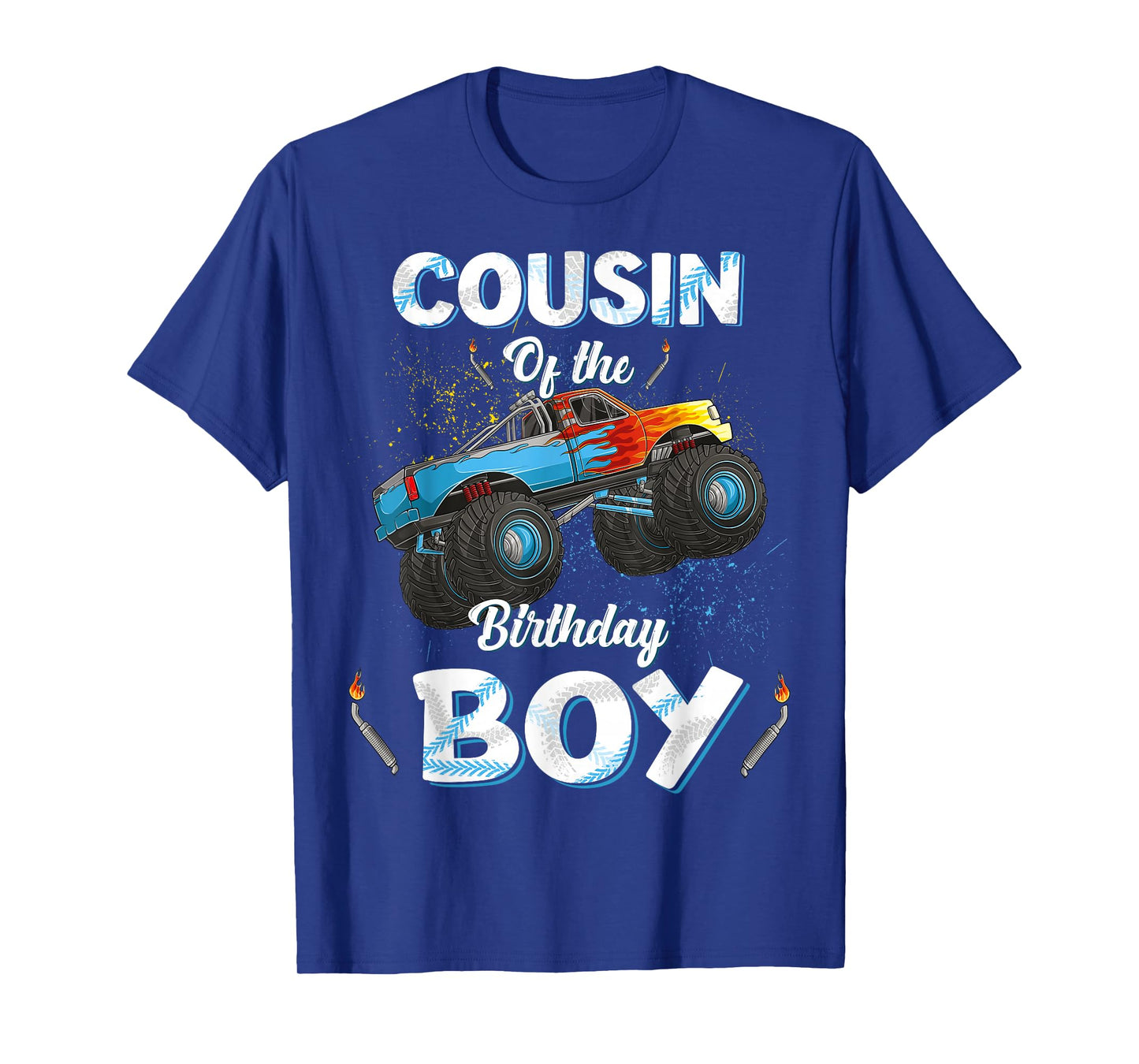 Cousin Of The Birthday Boy Monster Truck Bday Women Men Kids T-Shirt