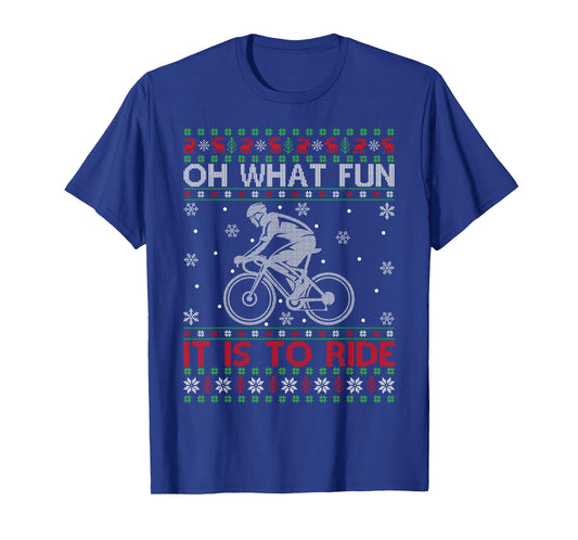 Oh What Fun Cycling Bicycle Ugly Christmas Sweater MTB Bike T-Shirt