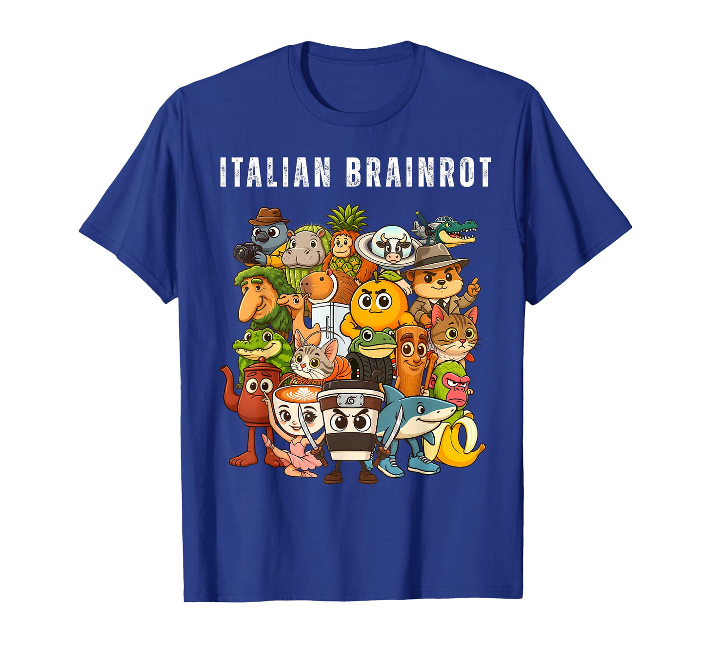 Italian Brainrot Meme Characters Cute Anime Pastel Art Kids T-Shirt