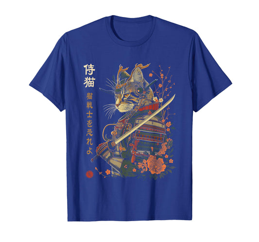 Samurai Cat, Japanese Cat Art Aesthetic, Cat Lover T-Shirt