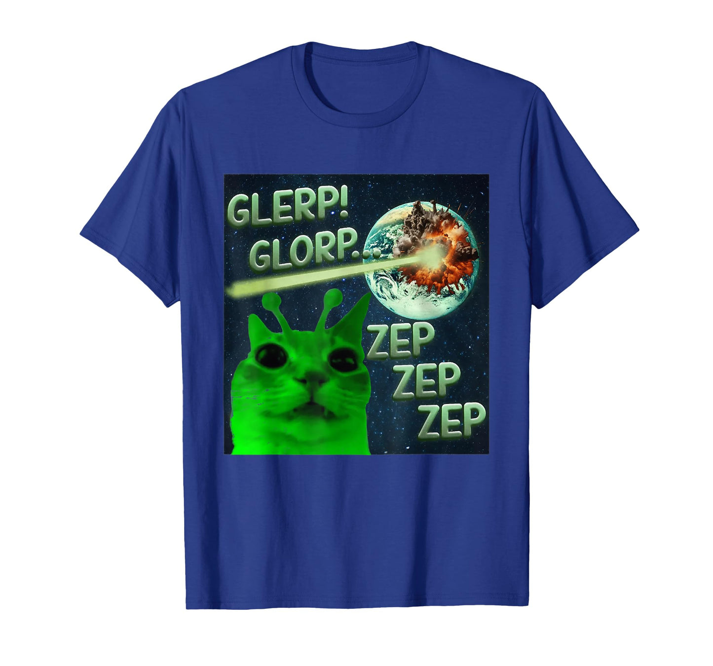 Glerp Glorp Funny Alien Cat Meme Weird Brainrot Men Women T-Shirt