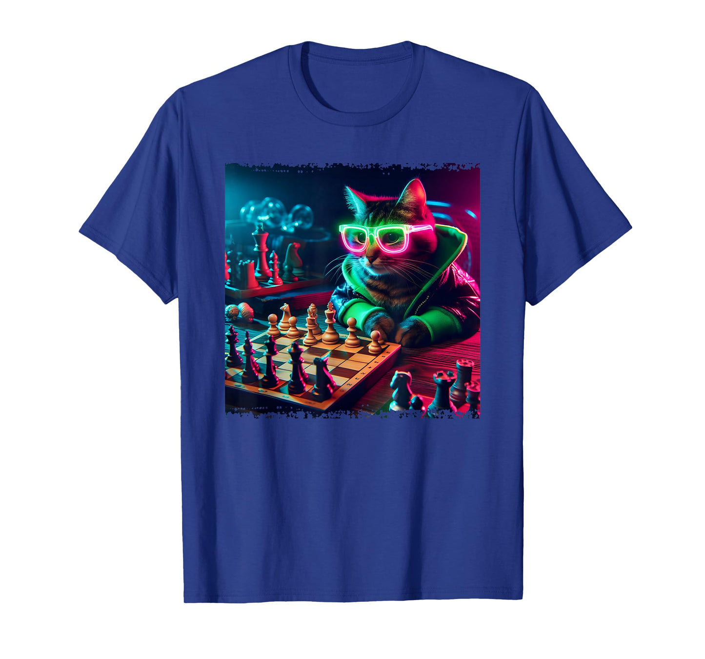 Stylish Cat Playing Chess T-Shirt