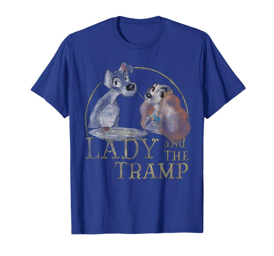 Disney The Lady and The Tramp Eating Spaghetti T-Shirt