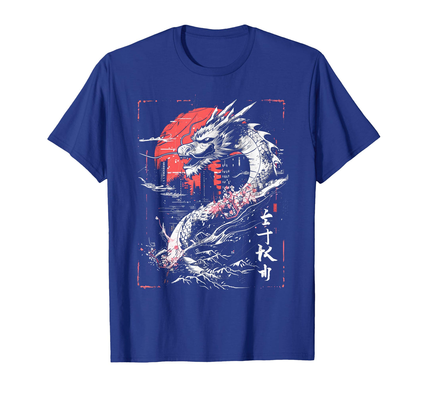 Anime Japanese Goth Cyberpunk City Dragon Art Mythology T-Shirt